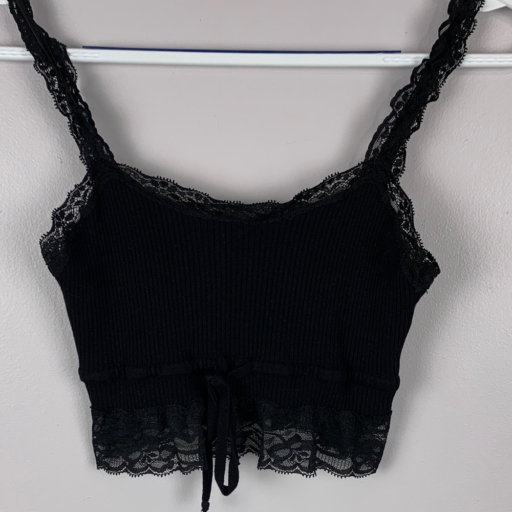 Garage Black Lace Trim Camisole medium so feminine